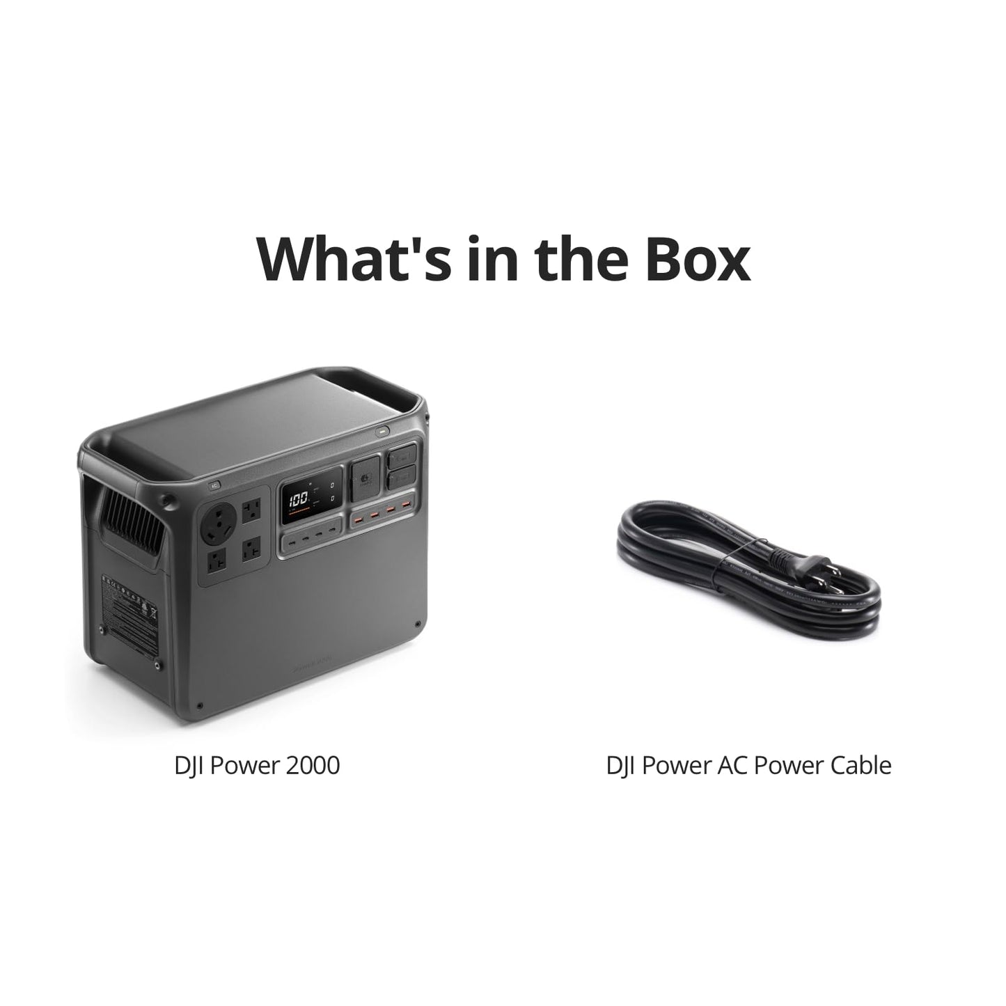 DJI Power 2000 Portable Power Station, 2048Wh LFP Battery, Compact Size, 3000W Stable Output, 0-80% Recharge in 55 Mins, Electric Generator for Home, Camping & RVs, Off-Grid