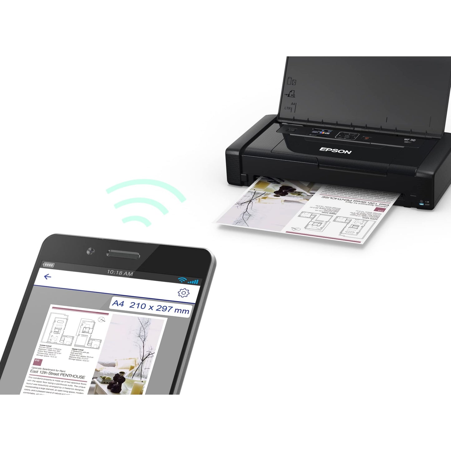 🔋✨ Impresora Móvil Epson WF-110 — Compacta, Inalámbrica y Profesional