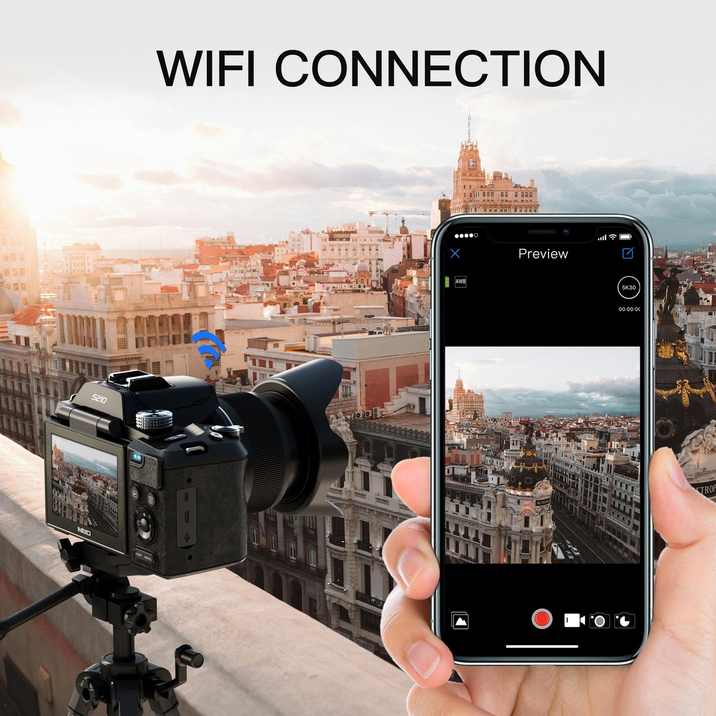 Cameras for Photography - 5K Digital Cameras with 180°Flip Screen, 64MP Vlogging Camera for YouTube, 16X Optical Zoom Shoot Fotograficas, 58mm UV Lens,2 Batteries