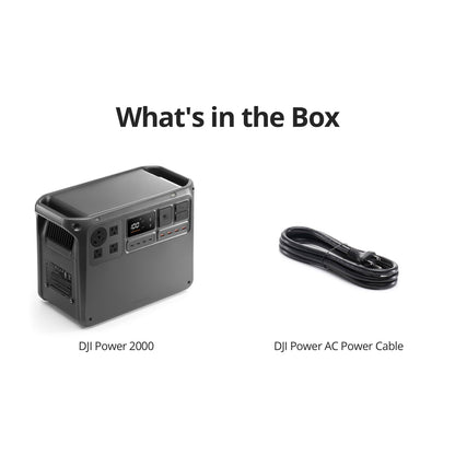 DJI Power 2000 Portable Power Station, 2048Wh LFP Battery, Compact Size, 3000W Stable Output, 0-80% Recharge in 55 Mins, Electric Generator for Home, Camping & RVs, Off-Grid