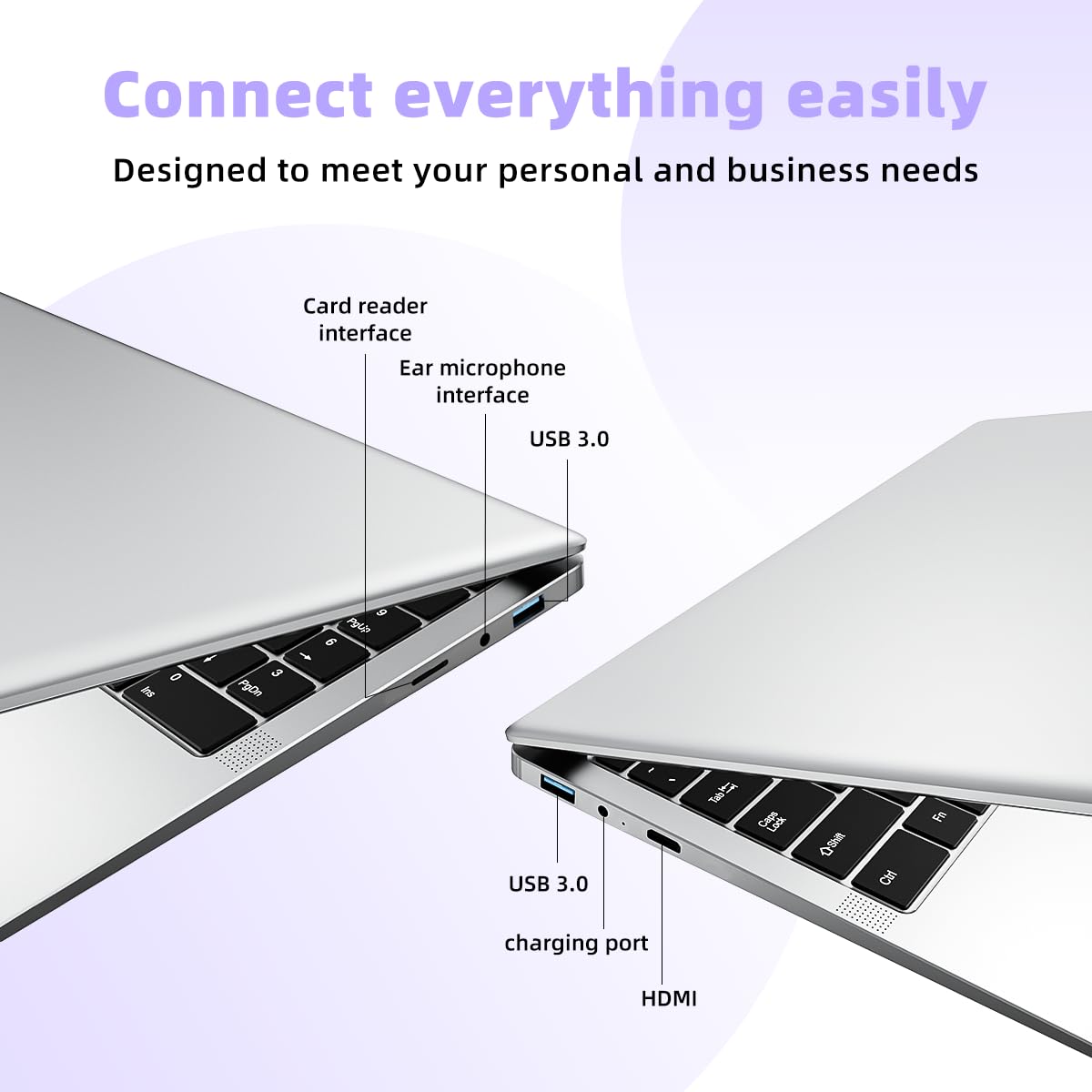 AIERXUAN 15.6" FHD IPS Laptop Computer, Windows 11 Laptops with 16GB RAM 512GB 4 Cores N5095, Fingerprint, Backlit Keyboard, Wi-Fi 5, BT4.2, Numpad, for Business and Students