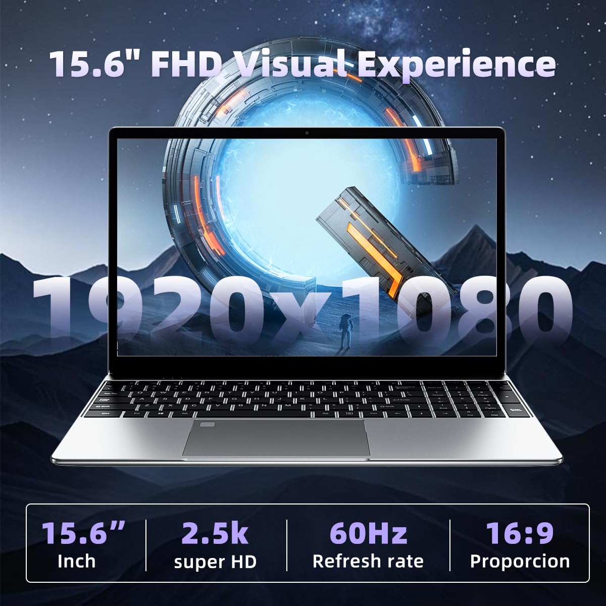 AIERXUAN 15.6" FHD IPS Laptop Computer, Windows 11 Laptops with 16GB RAM 512GB 4 Cores N5095, Fingerprint, Backlit Keyboard, Wi-Fi 5, BT4.2, Numpad, for Business and Students