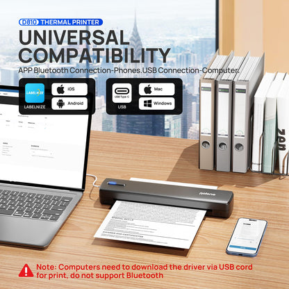 🖨️ Impresora térmica portátil POLONO D810 – Sin tinta, inalámbrica y lista para viajar